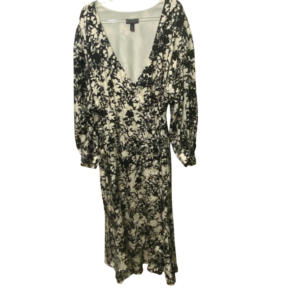 Susan Graver Occasions Jacquard True Wrap‎ Maxi Dress 2X Floral Romantic Boho